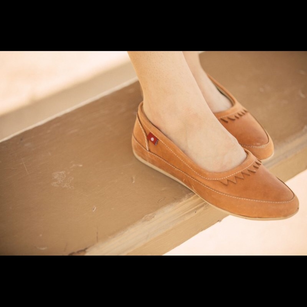 Oliberte tan flats size 10